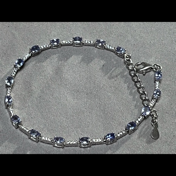 Sterling Silver Bracelet 7-8.5”Long, Oval Cut Tanz CZ
=3.02ct - Picture 11 of 11